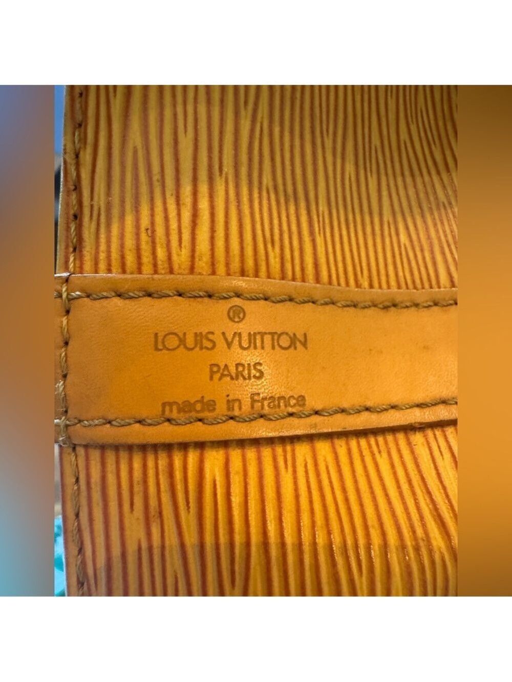 Louis Vuitton - Authentic - Yellow Epi Petite Noe w/purple interior - EUC AR0934 - Picture 7 of 14